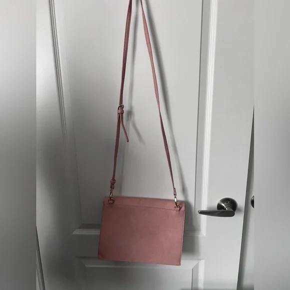 JustFab | Rose Pink Crossbody Bag With Tassels - Picture 4 of 6